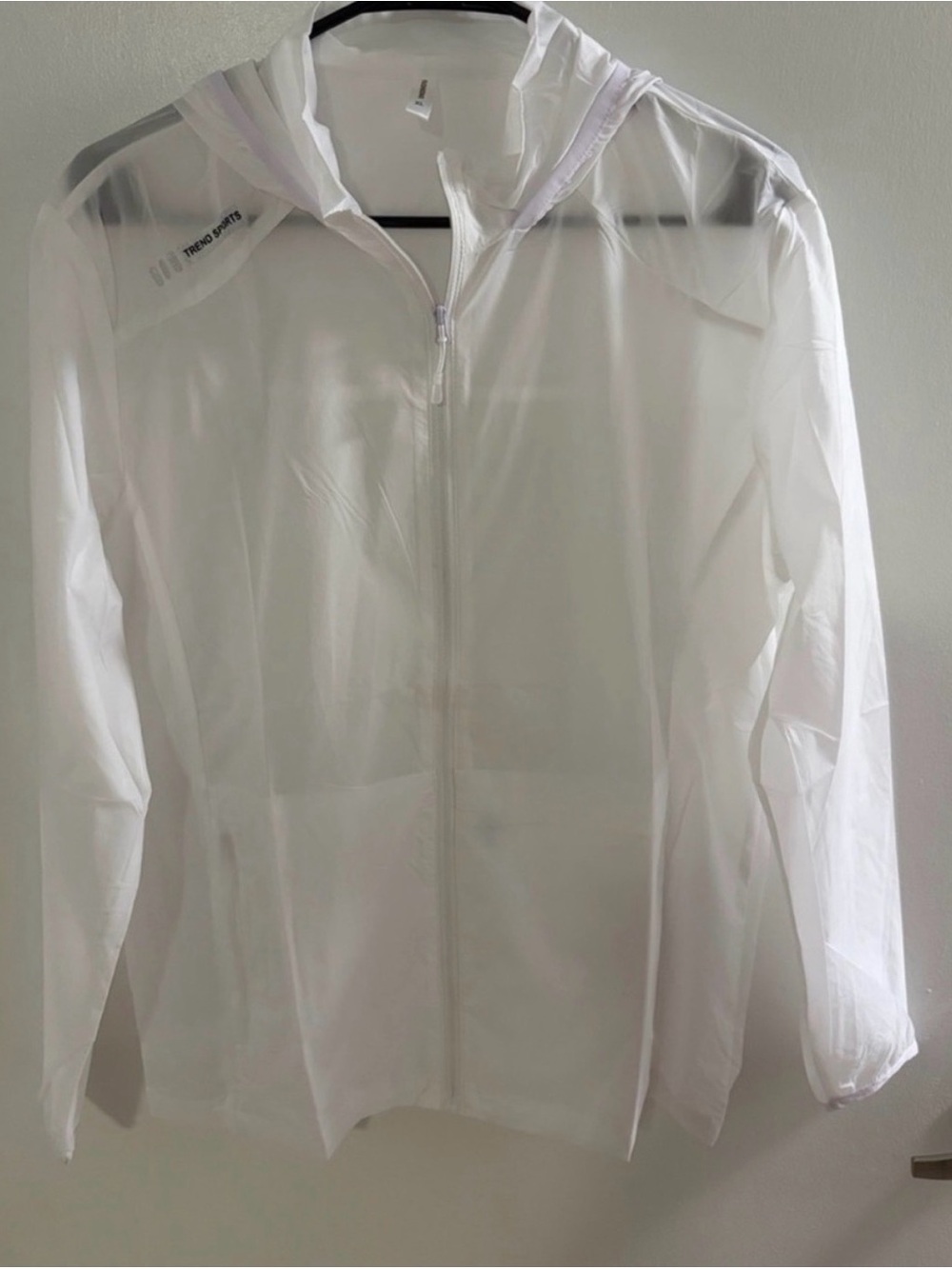 White Sheer Zip-Up Lightweight Hooded Jacket